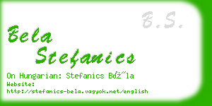 bela stefanics business card